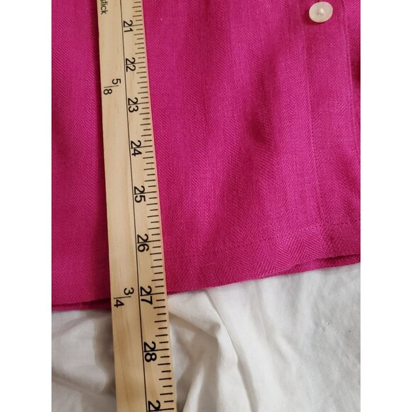 Lauren Ralph Lauren 100% Linen Button Up Shirt Fuchsia Blouse 2XL Women’s Plus - Picture 10 of 16